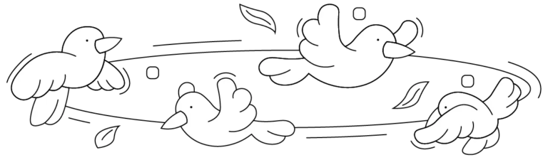 illustration of flying birds - illustrazione di uccelli che volano